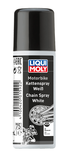 Motociklu ķēdes aerosols balts