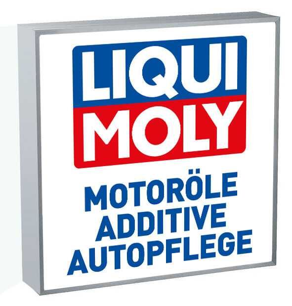 Apgaismota āra izkārtne "Motor Oils, Additives, Car Care" (80 x 80 cm)*