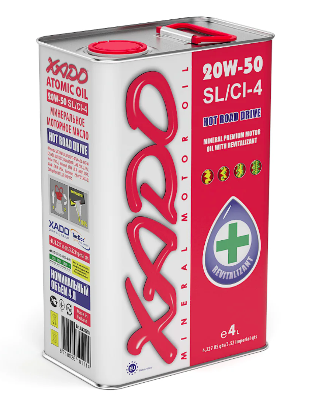 20W-50 SL/CI-4 Hot Road Drive XADO ATOMIC OIL 4L